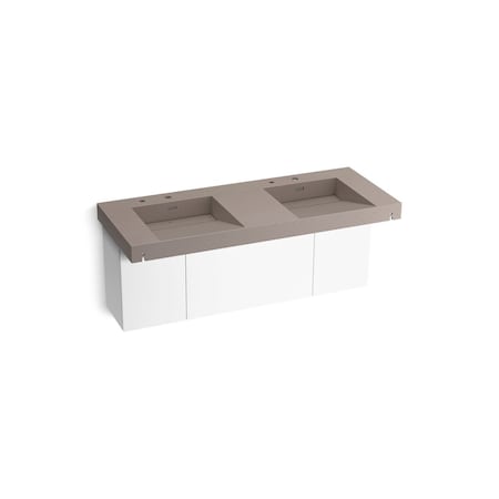 Kohler Constellation 60In Wall-Mount Basin Lavatory System In Concrete 81030-BPW-KCT